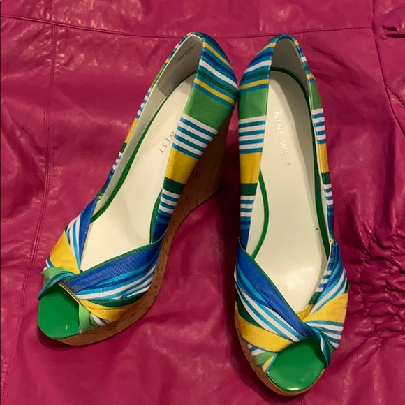 Nine West peep toe platform shoes size 7.5. EUC! - Picture 1 of 5